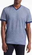 Robert Graham Holton V-Neck Cotton Blend Piqué T-Shirt