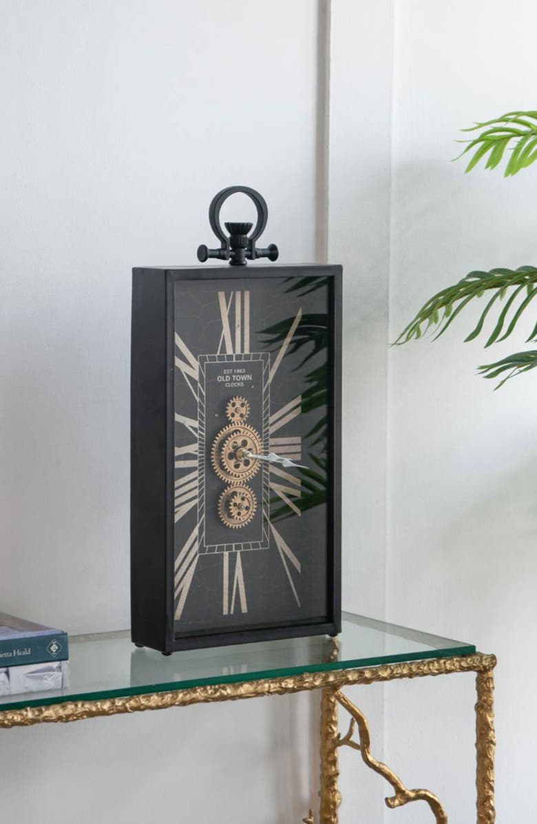 A & B Home Decorative Vertical Gear Table Clock, Alternate, color,