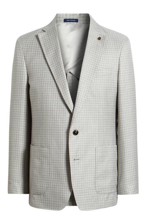 Montgomery Tailored Fit Gingham Check Wool & Silk Blend Sport Coat