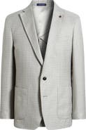 Peter Millar Montgomery Tailored Fit Gingham Check Wool & Silk Blend Sport Coat
