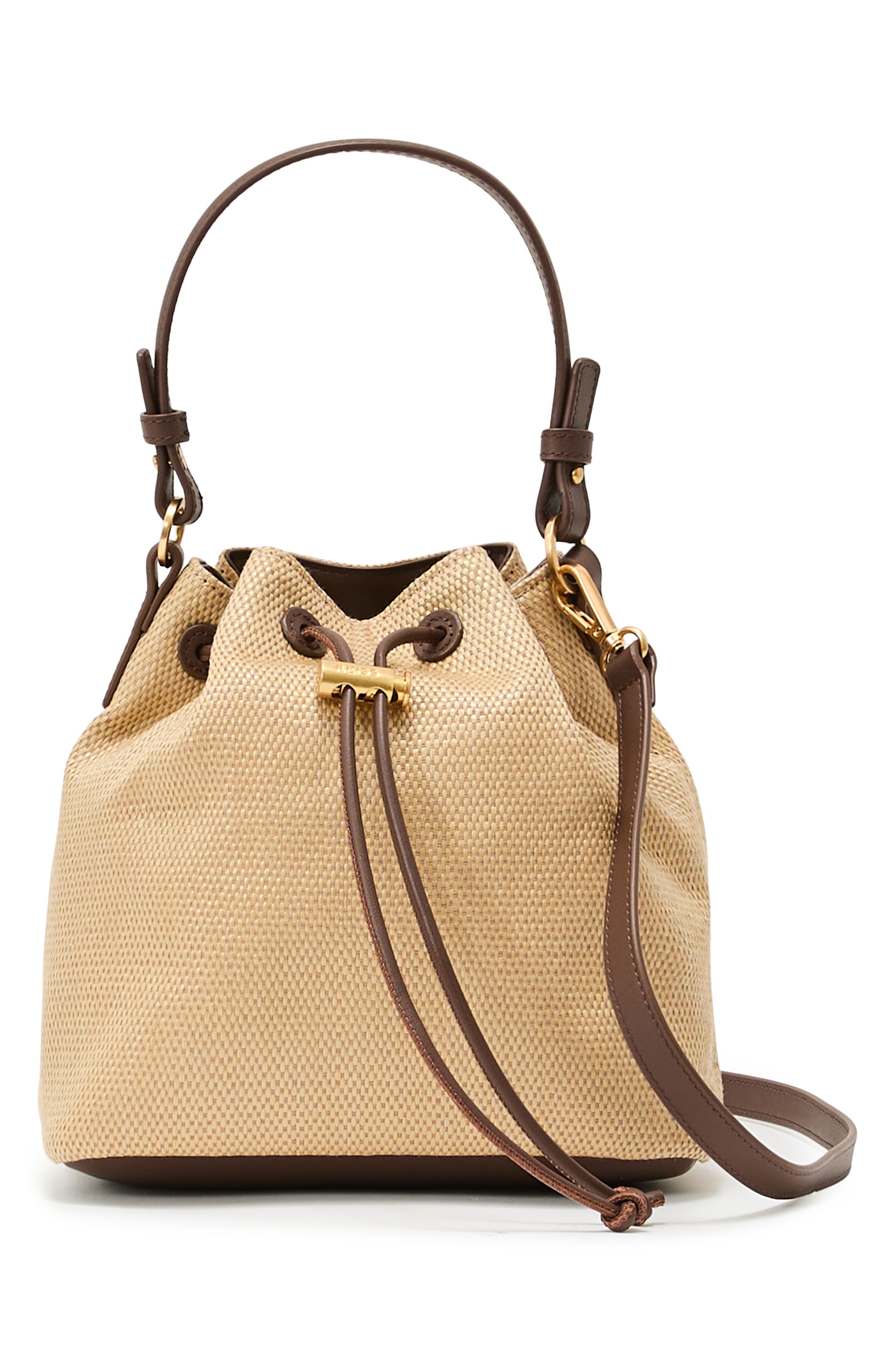 Reiss Evie Woven Bucket Bag, Alternate, color, Natural