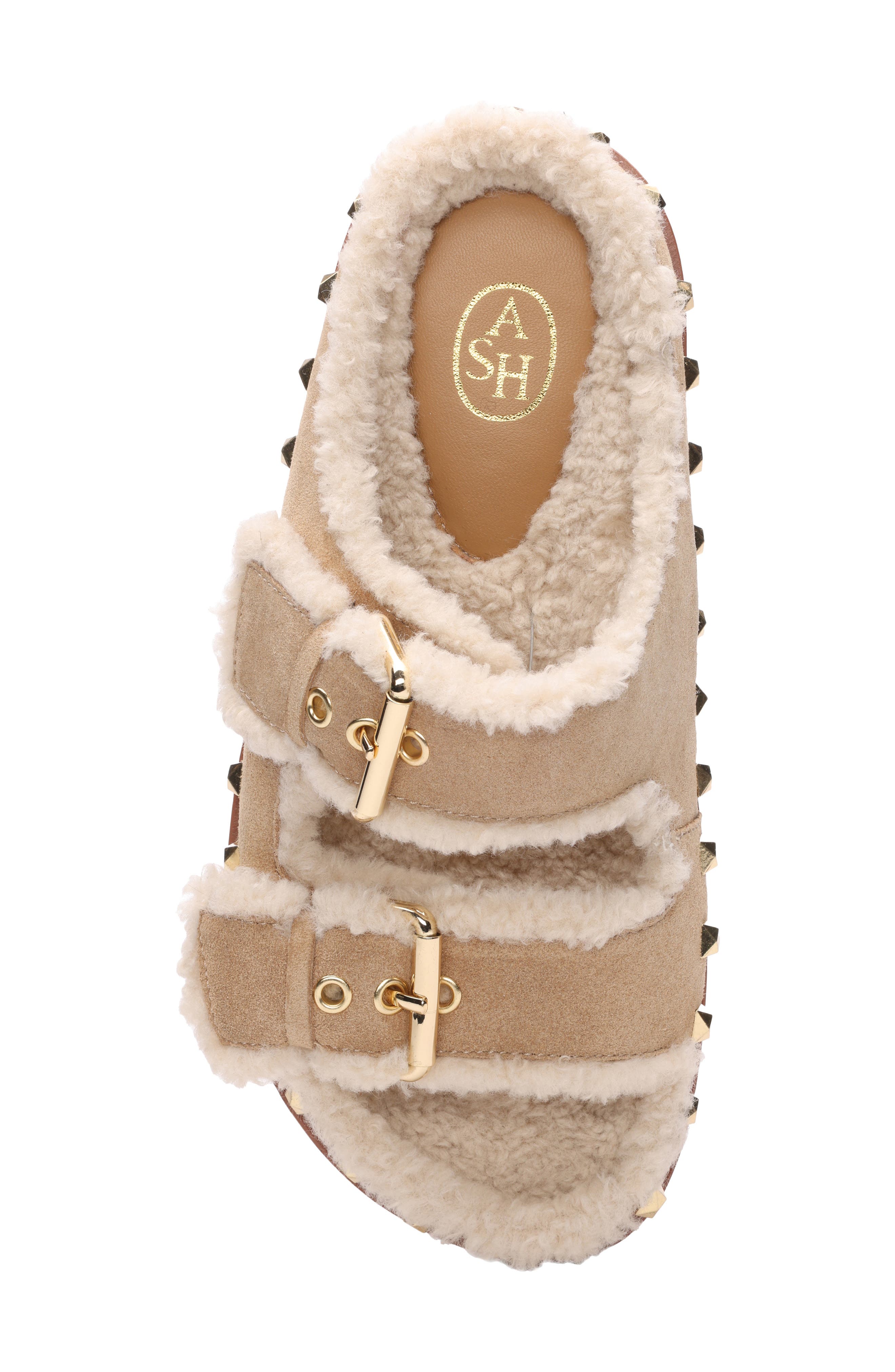 Ash Uma Faux Fur Sandal, Alternate, color, 