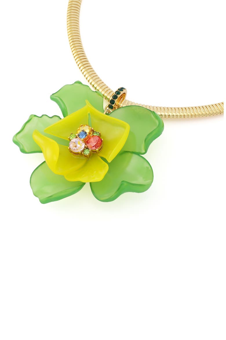 Resin Floral Collar Necklace, Alternate, color, GREEN
