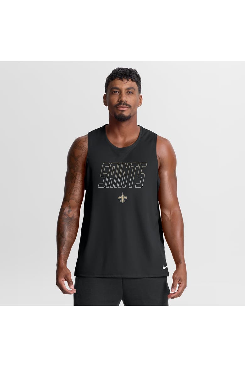 Men's Nike Black New Orleans Saints Kickoff Miler Dri-FIT Tank​ Top, Main, color, Black