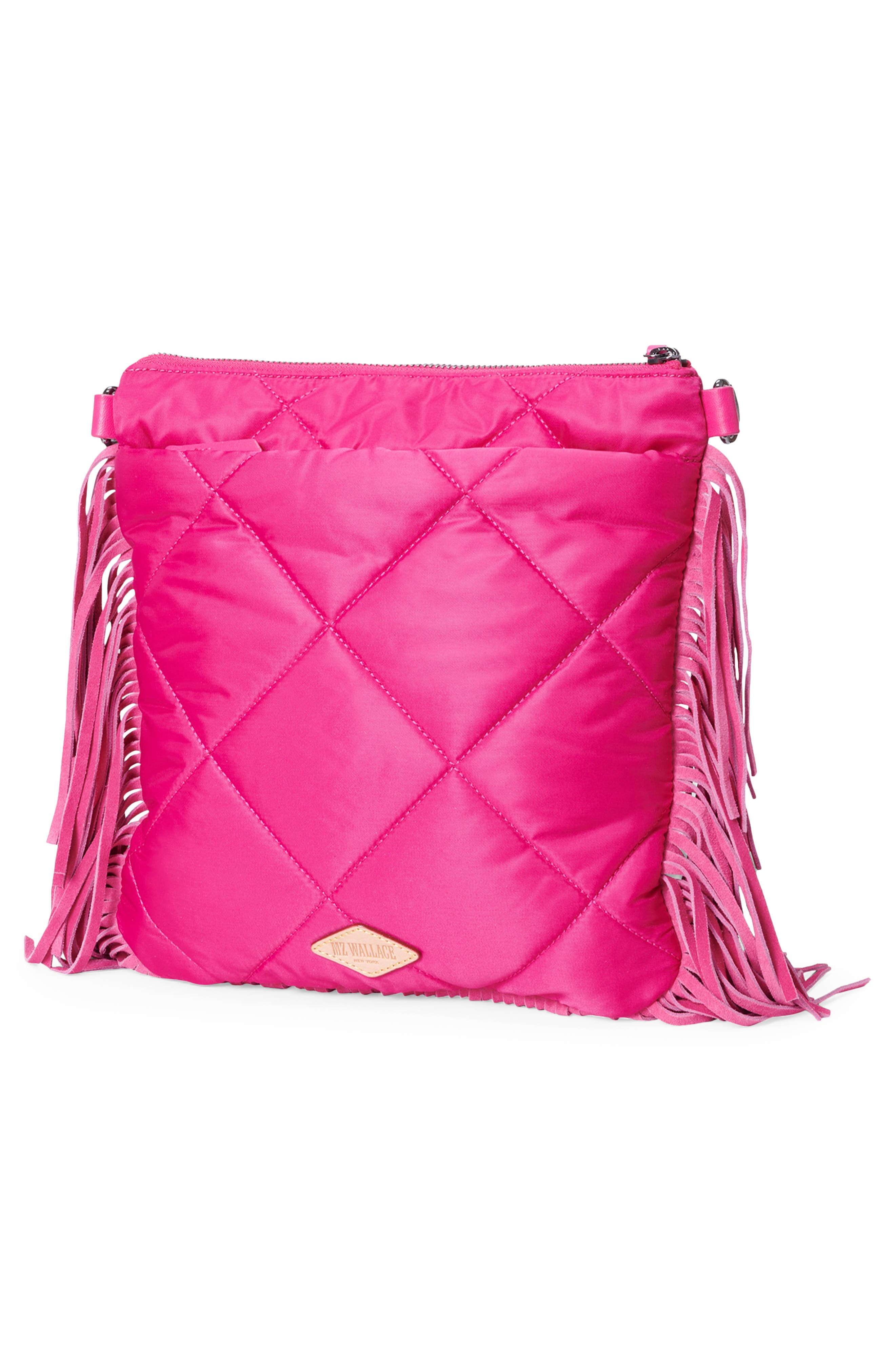 Madison Fringe Quilted Crossbody Bag, Alternate, color, BRIGHT FUCHSIA FRINGE