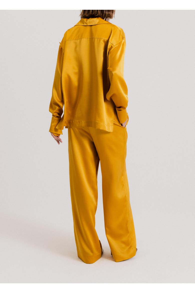 Silk Wide Leg Pants, Alternate, color, Gold