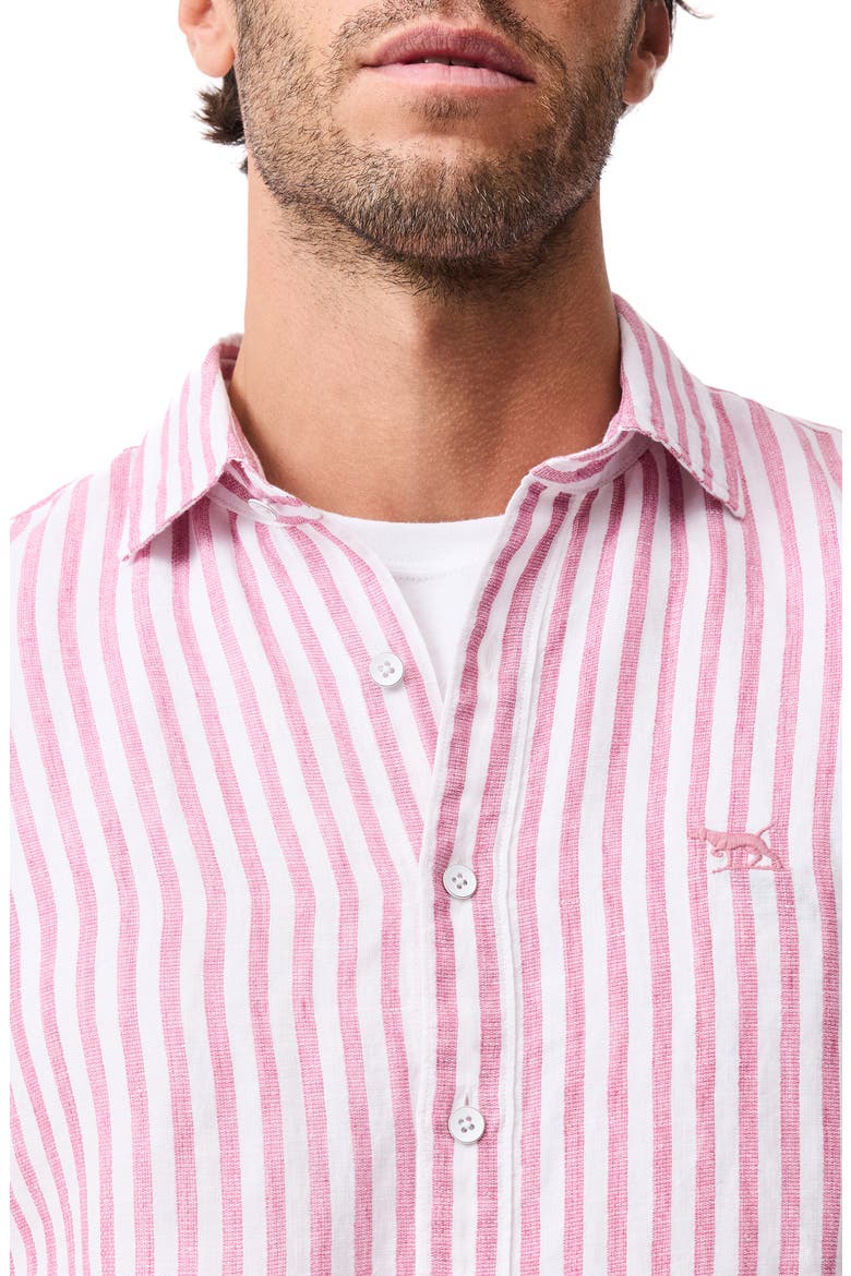 Seadown Original Fit Stripe Linen Button-Up Shirt, Alternate, color, ROSEWATER