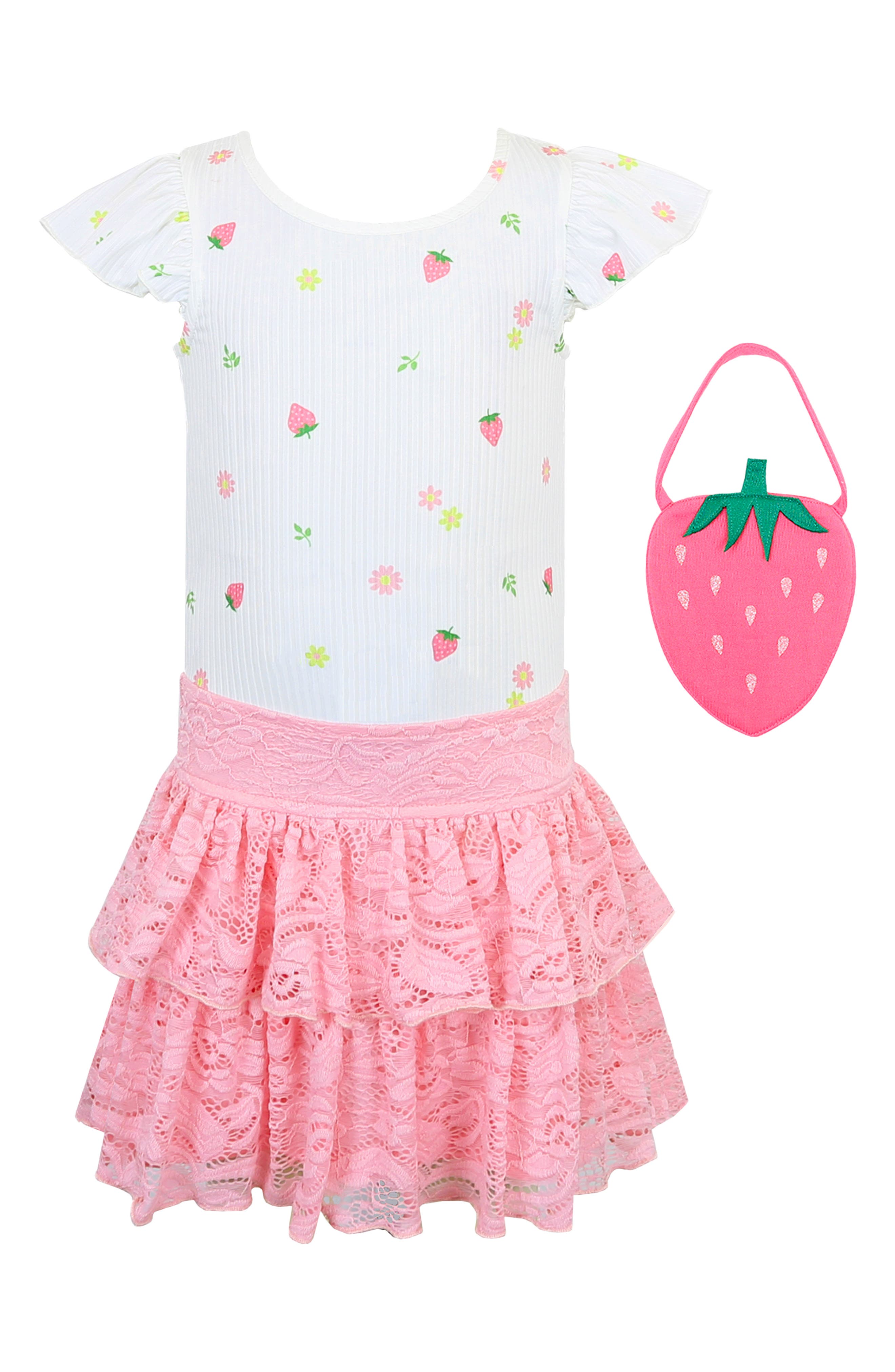 Zunie Kids' Strawberry Dress & Handbag Set