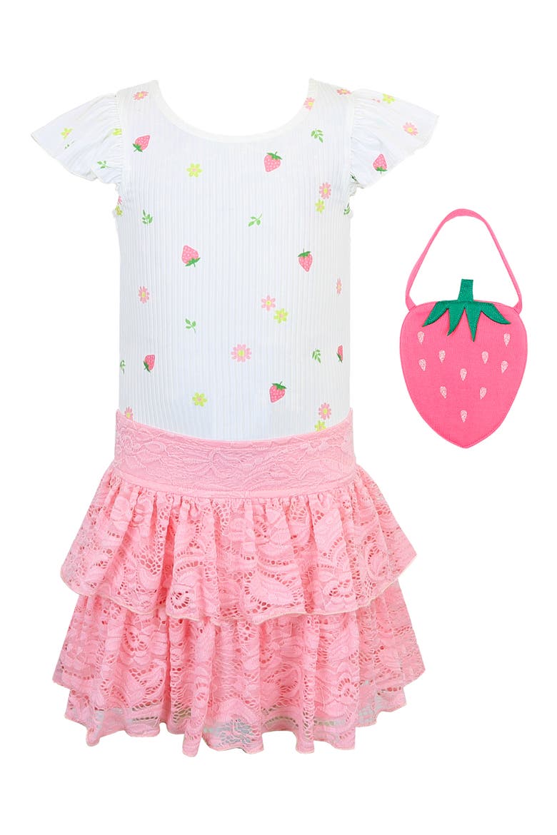 Kids' Strawberry Dress & Handbag Set, Main, color, IVORY/CORAL