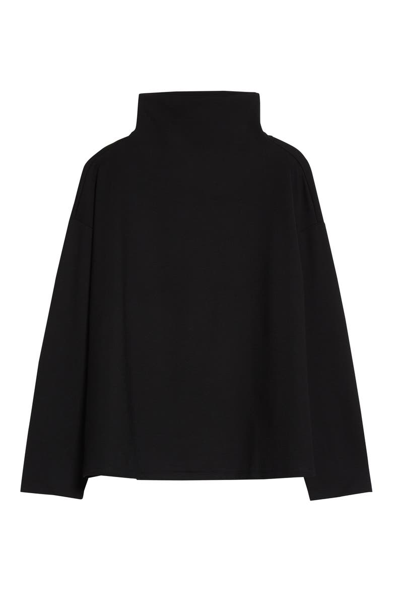 Funnel Neck Ponte Knit Top, Alternate, color, BLACK