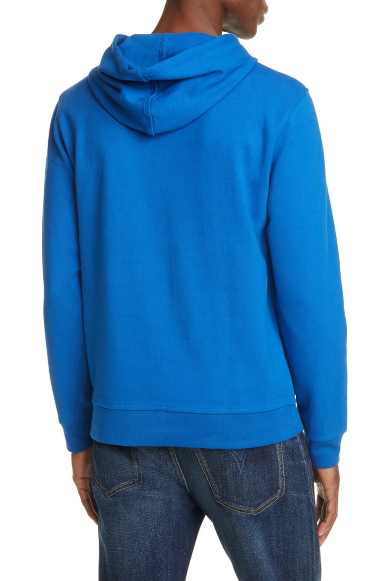 Logo Stripe Hooded Sweatshirt, Alternate, color, BLUE