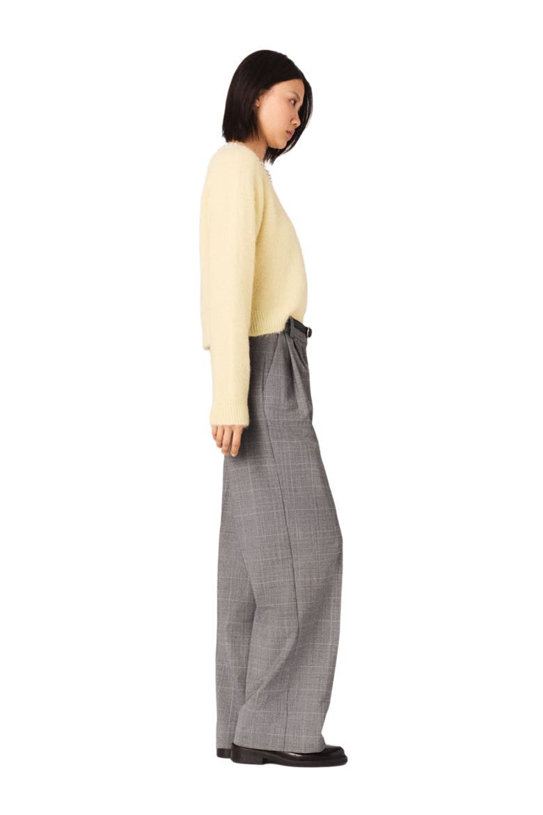 Removable jewel collar sweater, Alternate, color, Pale yellow