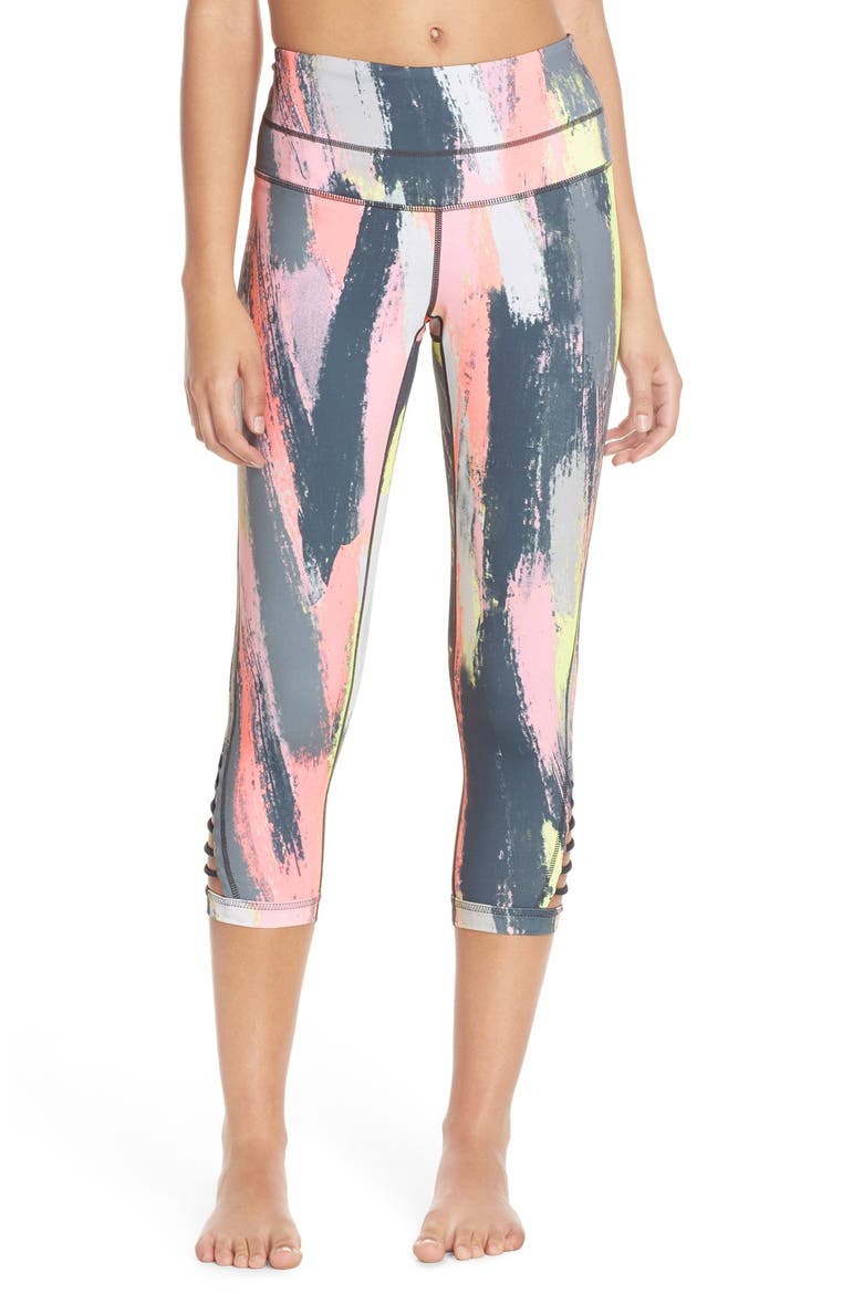 'Va Va' High Waist Crop Leggings, Main, color, SILVER SLATE NOUVEAU PRINT