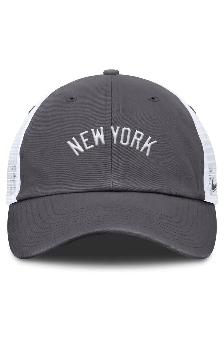 Nike Men's Nike Gray New York Yankees Wordmark Club Adjustable Trucker Hat, Alternate, color, Gray
