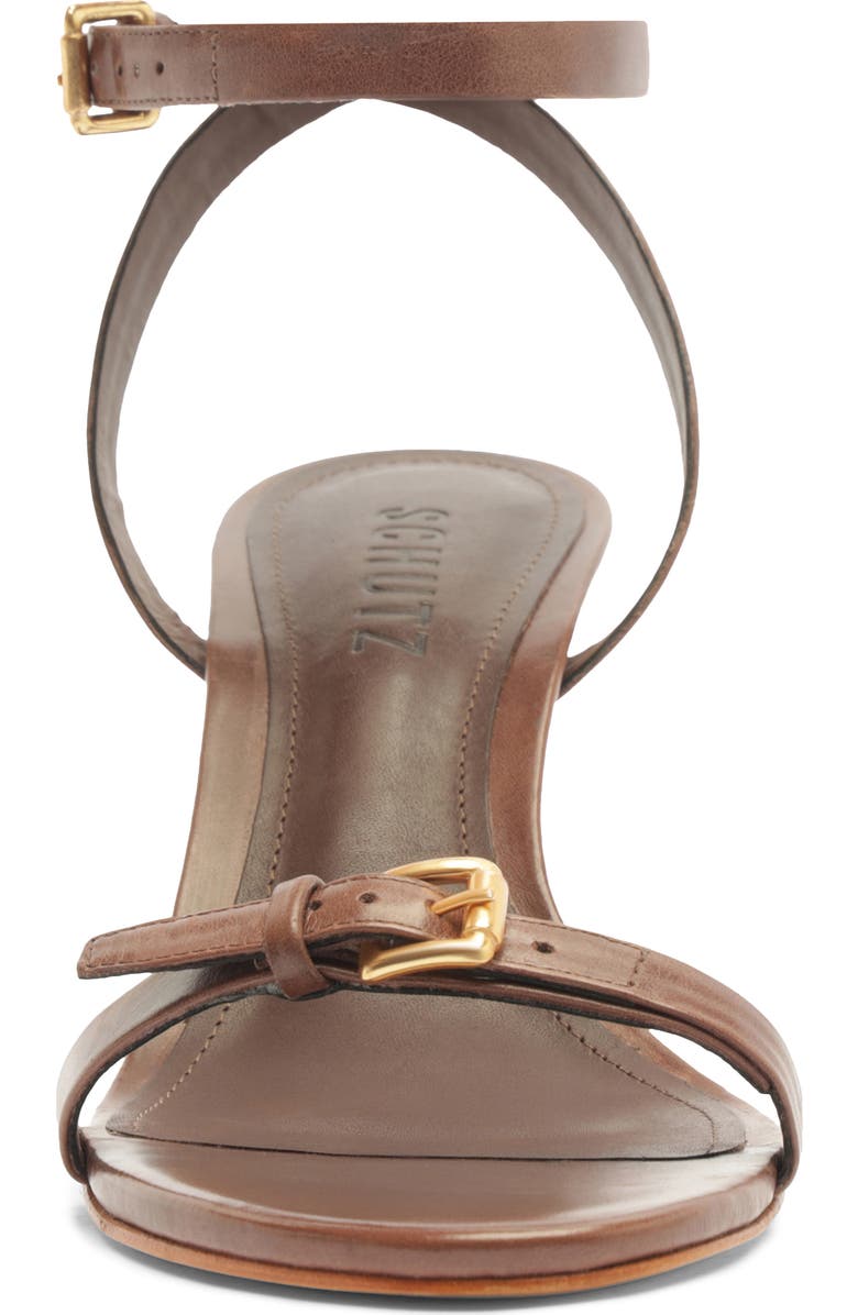 Schutz Aurora Mid Ankle Strap Sandal, Alternate, color, Root Brown