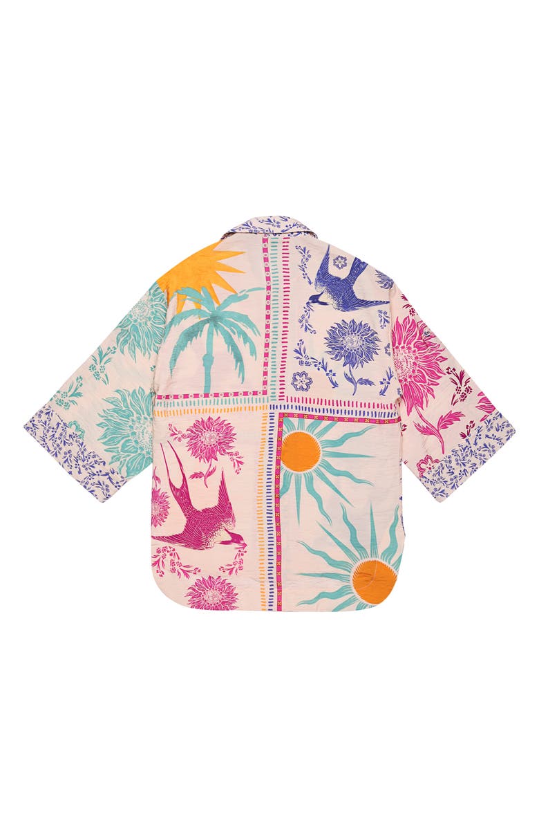 Agua Bendita Chrissy Alina Cover-Up Shirt, Alternate, color, Pink