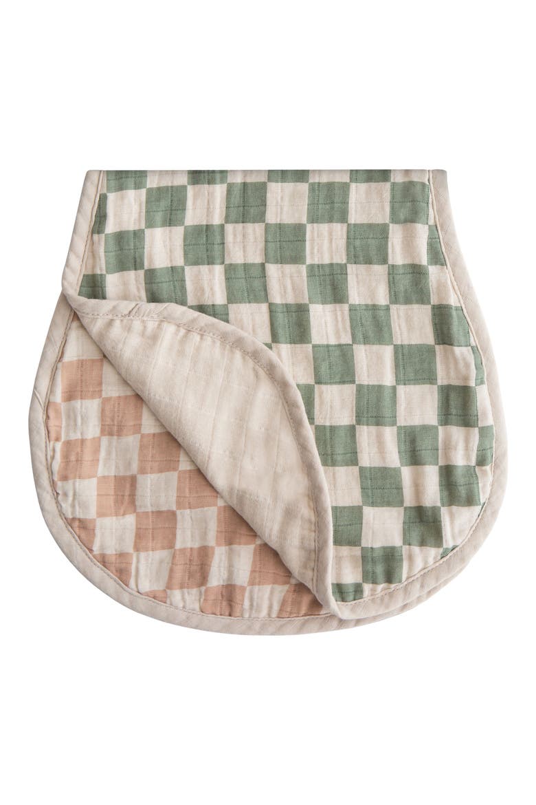 Assorted 2-Pack Organic Cotton Muslin Burp Cloths, Main, color, OLIVE CHECK/NATURAL CHECK