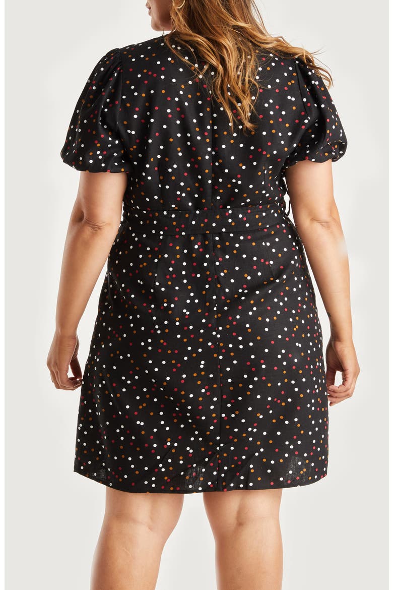 Confetti Faux Wrap Dress, Alternate, color, PRINT