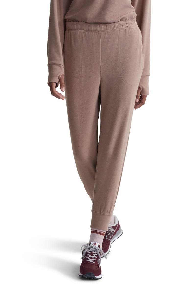 Brushed Rib Knit Slim Joggers, Main, color, SHADOW ROSE MARL