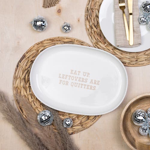 Totalee Gift Eat Up Platter Ceramic White In White