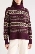 Barbour Helen Fair Isle Wool Blend Turtleneck Tunic Sweater