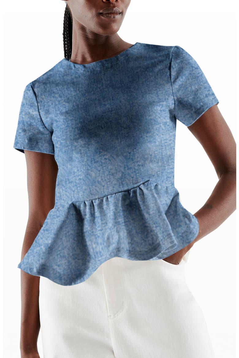 Dominga Denim Top, Main, color, Denim