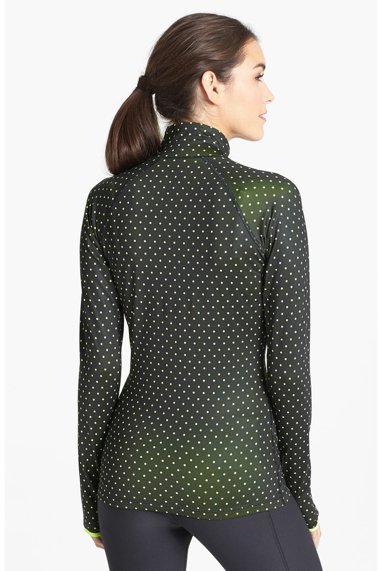 'Pro Hyperwarm' Print Half Zip Top, Alternate, color, BLACK VOLT DOT