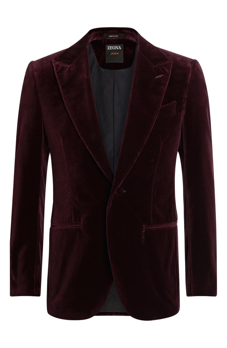 ZEGNA Couture Peak Lapel Velveteen Dinner Jacket, Alternate, color, 