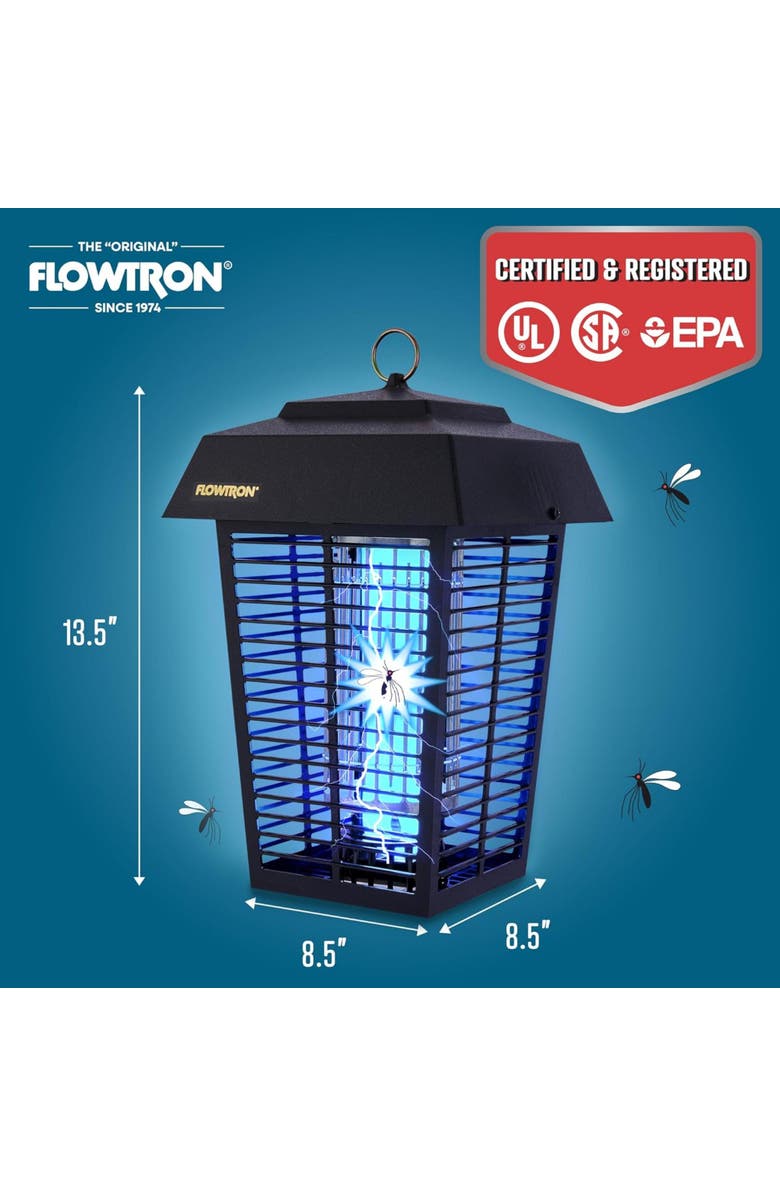 Flowtron 1 Acre Bug Zapper with 40W Bulb & 5600V Instant Killing Grid, Electric Mosquito Zapper, Alternate, color, Black