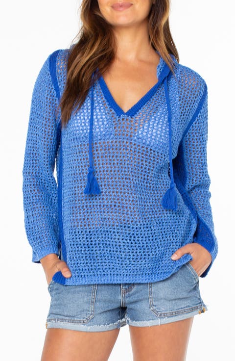 Summer Nights Open Stitch Hooded Tunic