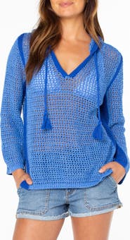 Roxy Summer Nights Open Stitch Hooded Tunic