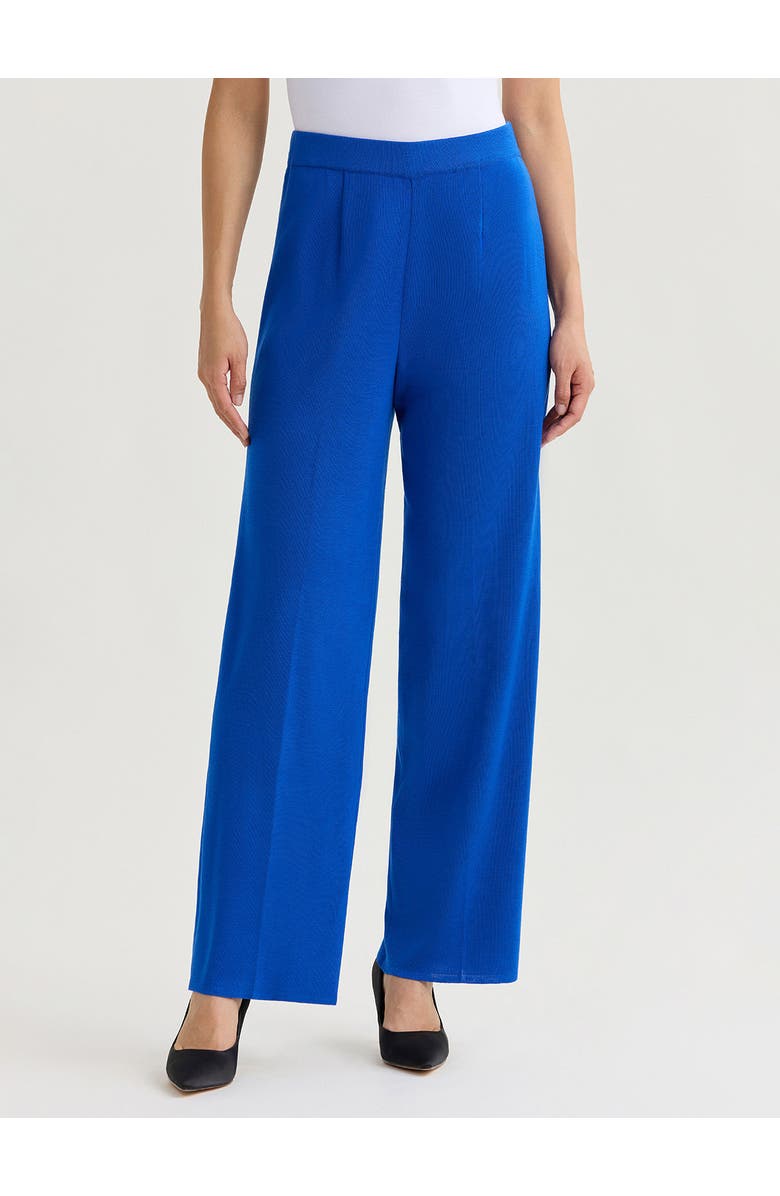 Misook Nancy Wide Leg Mylana Knit Pant, Main, color, Aegean Blue