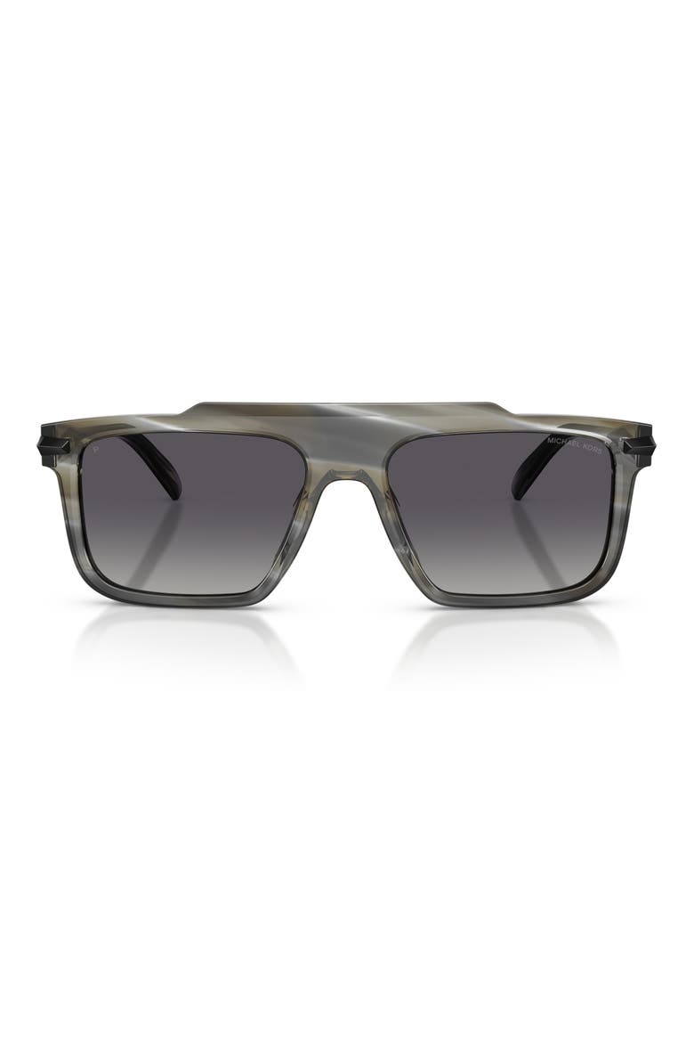 Boston 57mm Polarized Square Sunglasses, Main, color, CHARCOAL HORN / GREY POLAR