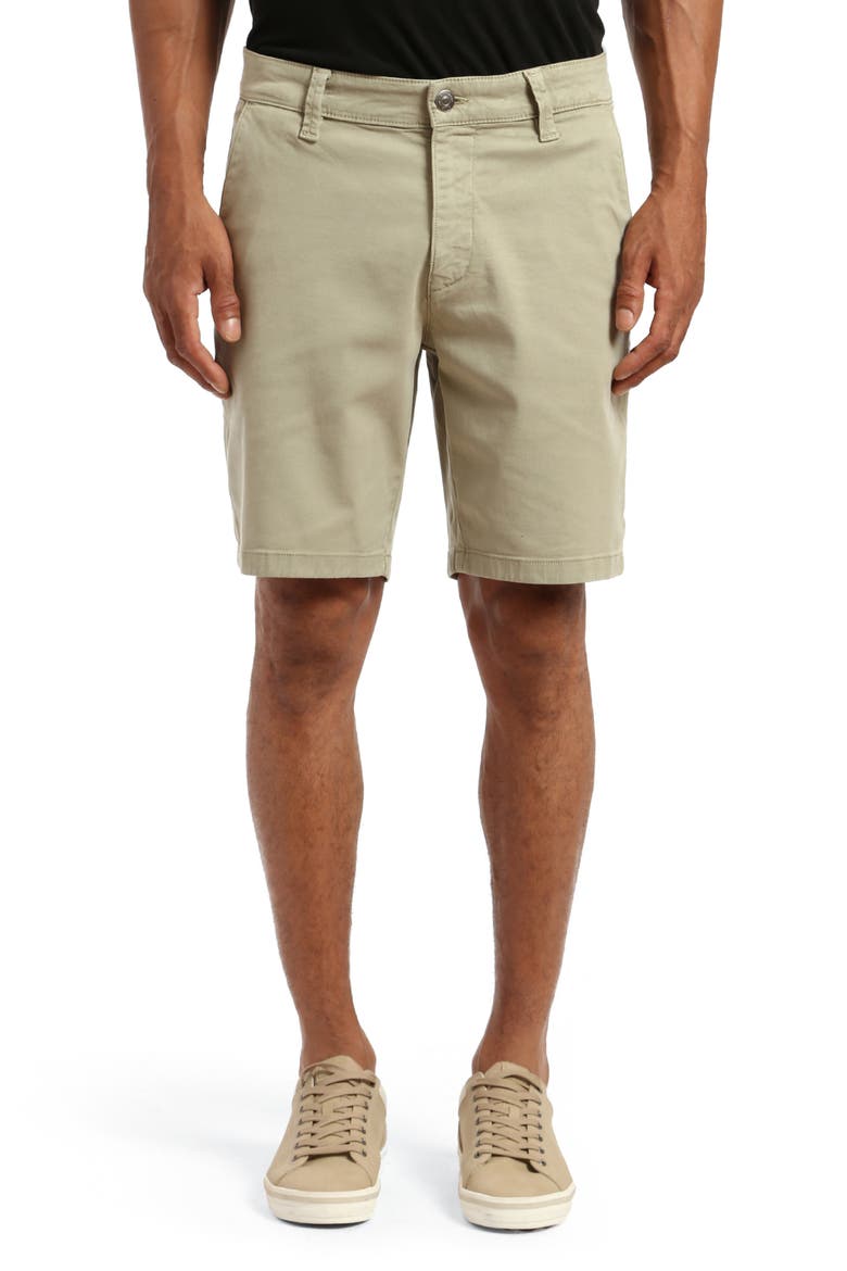 Noah Stretch Twill Flat Front Chino Shorts, Main, color, SEA GRASS LUXE TWILL