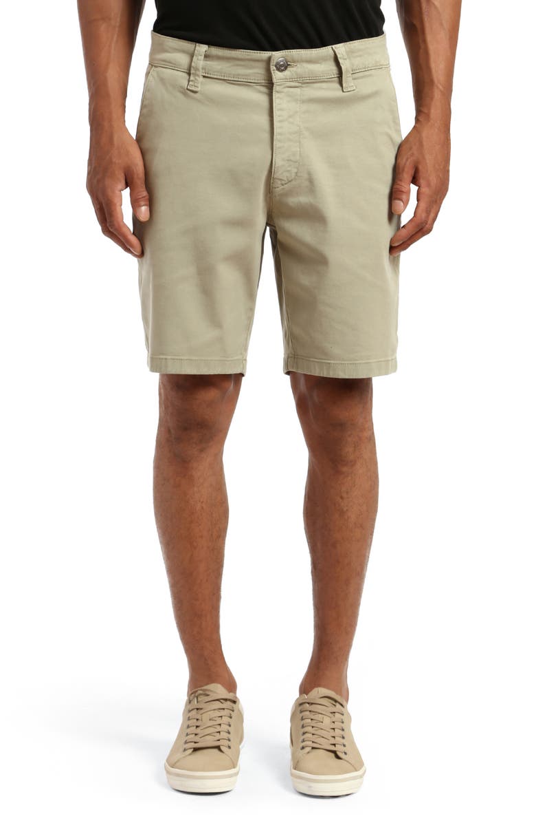 Mavi Jeans Noah Stretch Twill Flat Front Chino Shorts, Main, color, Sea Grass Luxe Twill