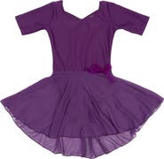 Leveret Girls Short Sleeve Skirted Leotard