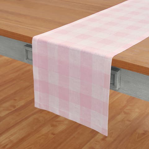 Linen Table Runner for Dining Table, Holiday and Everyday Table Decor - Buffalo Check