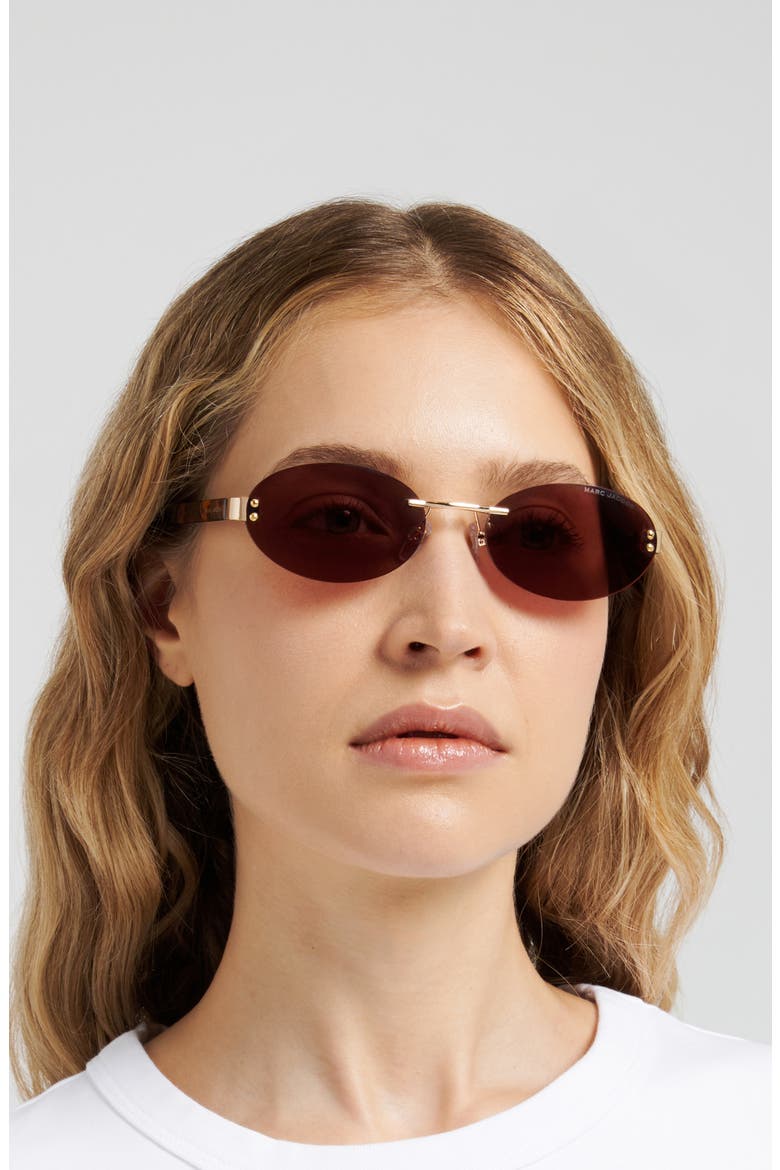 57mm Oval Sunglasses, Alternate, color, GOLD RED/ BURGUNDY