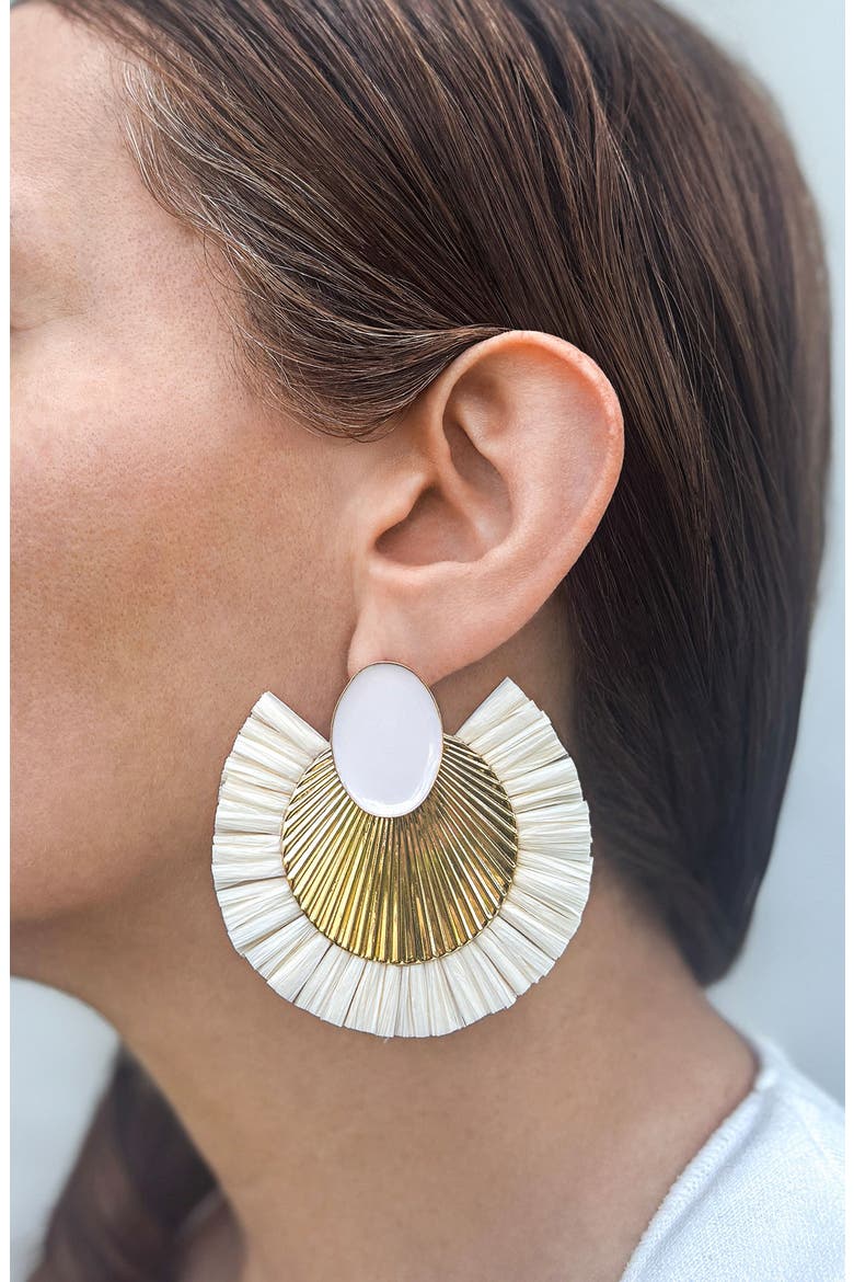 Darla Statement Earrings, Alternate, color, WHITE