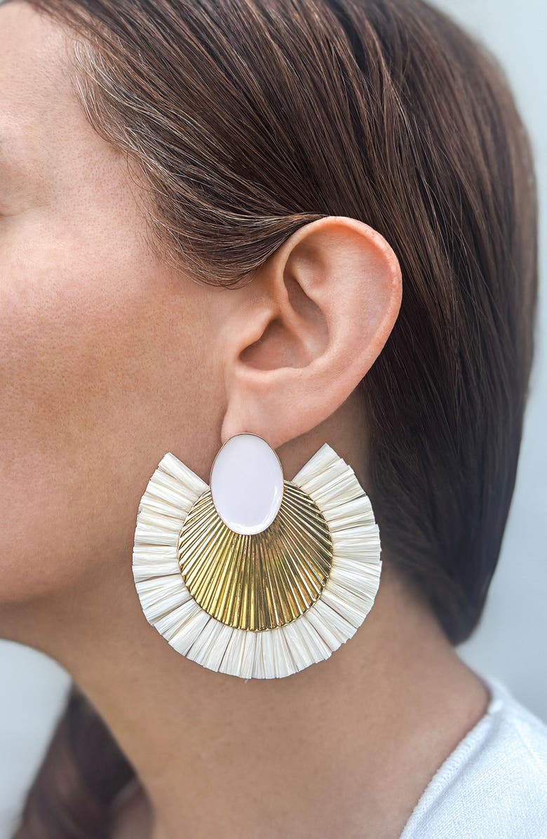 Adornia Darla Statement Earrings, Alternate, color, White