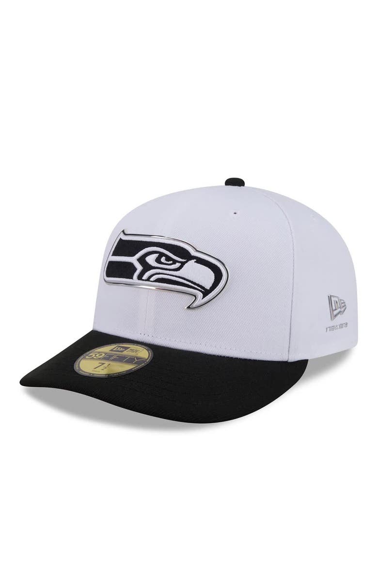 New Era Men's New Era  White/Black Seattle Seahawks 2026 NFL Draft Pre-Curved 59FIFTY Fitted Hat, Main, color, White