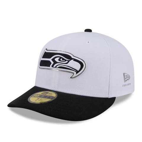 Men's New Era  White/Black Seattle Seahawks 2026 NFL Draft Pre-Curved 59FIFTY Fitted Hat