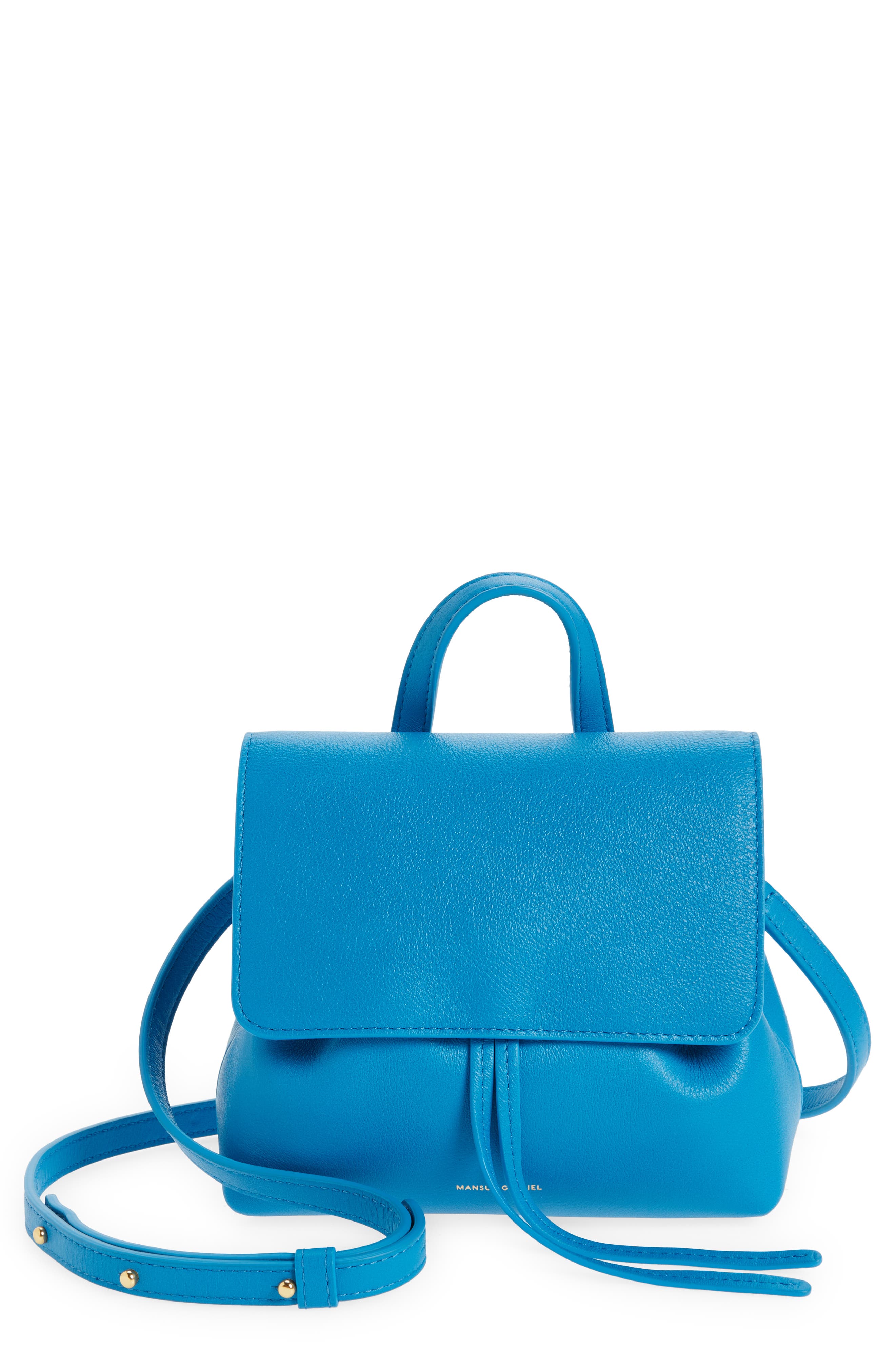 Mini Soft Lady Leather Bag, Main, color, CERULEAN