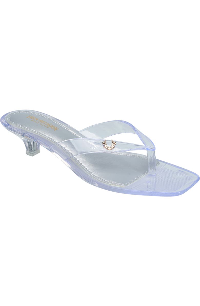 True Religion Jelly Thong Strap Heel, Main, color, Clear