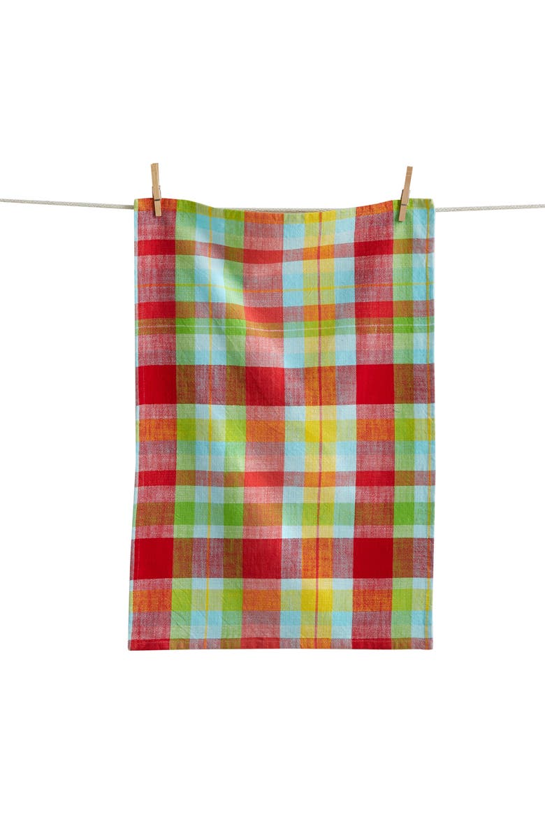 tag Fresh Pick Plaid Dishtowel Multi Cotton Summer, Main, color, Multicolored