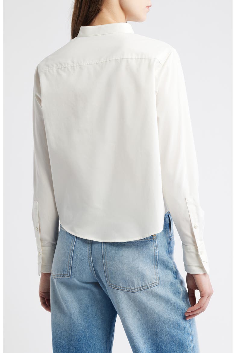 Bertyna Monday Cotton Band Collar Button-Up Shirt, Alternate, color, OPEN WHT