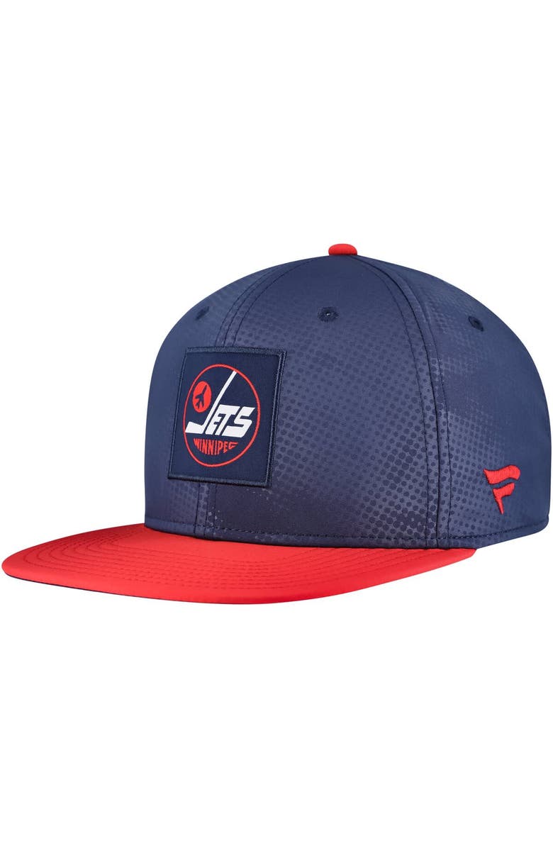 FANATICS Men's Fanatics Navy/Red Winnipeg Jets Authentic Pro Rink Snapback Hat, Alternate, color, Navy