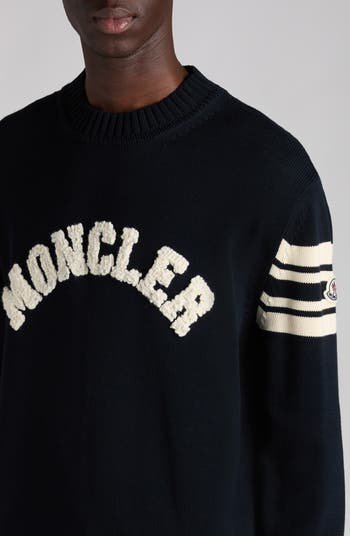 Moncler Logo Embellished Cotton Sweater | Nordstrom