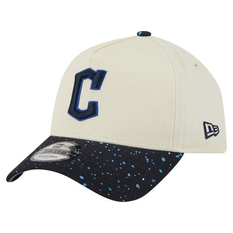 Men's New Era  Cream Cleveland Guardians Speckle A-Frame 9FORTY Adjustable Hat