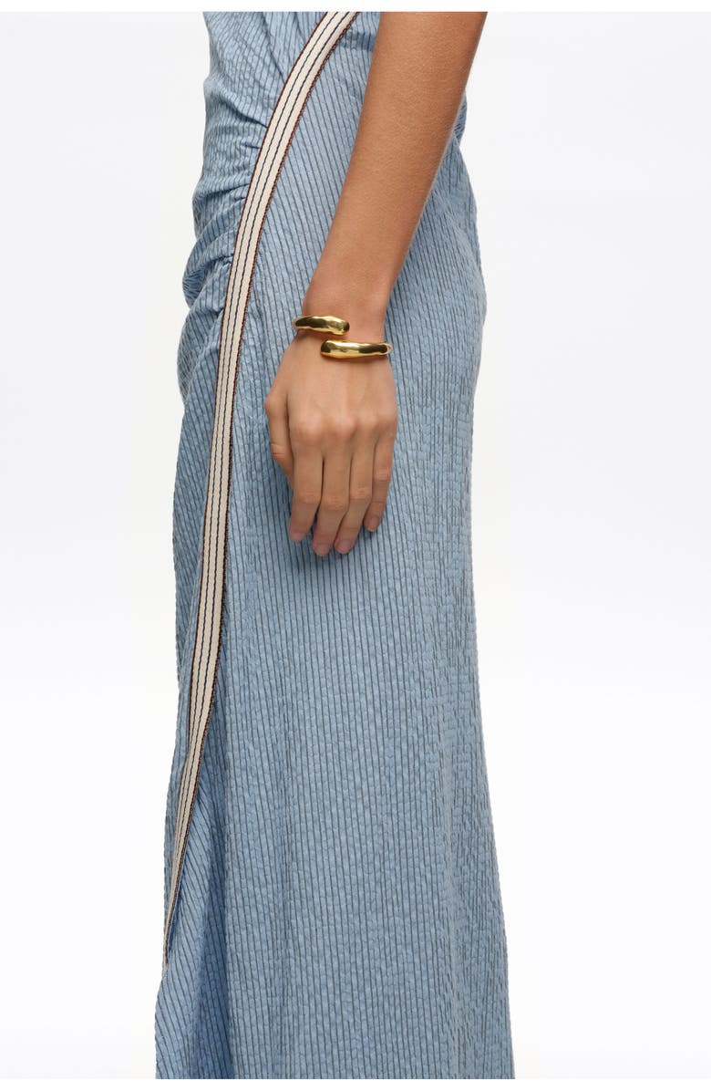 Bimba y Lola Matte Textured Criss-Cross Bracelet, Alternate, color, Gold